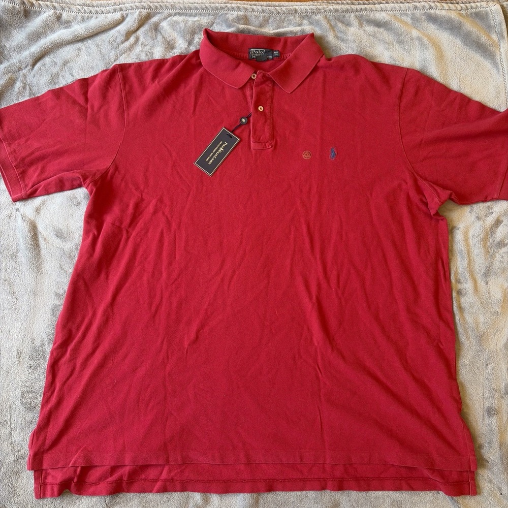 Polo Ralph Lauren Shirt 4XLT Tall Red Weathered Mesh Pony Golf NWT